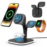 Kablosuz Şarj İstasyonu, iPhone 14,13,12 Pro/Max/Mini/Plus, Apple Watch Ultra 8/7/6/SE/5/4/3/2 ve Airpods 3/2/Pro (Siyah) için 5'i 1 Arada Hızlı Mag Güvenli Manyetik Şarj Standı