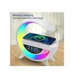 Kablosuz Şarj Istasyonu Speaker Özellikli Led Işıklı Fm Radyolu Bluetooth Speaker