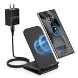 Kablosuz Şarj Samsung S24 S25 Ultra Android Masa Telefonu Şarj Standı Hızlı Şarj İstasyonu Pad Samsung Galaxy S25+S24 Artı S24FE S23FE S22 S21, iPhone 15 Pro Max Plus 14, 18W Adaptörü ile