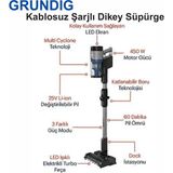 Kablosuz Şarjlı Dikey Süpürge, 450W Motor, 25V Li-Ion Pil, Multi Cyclone Teknoloji, Gri - Çok Renkli - Beyaz - Gold