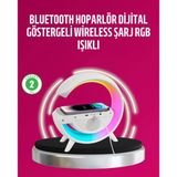Kablosuz Şarjlı Led Masa Lambası Çalar Saat Ve Beyaz Gürültü Özellikli P200087s688
