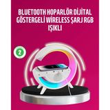 Kablosuz Şarjlı Led Masa Lambası Çalar Saat Ve Beyaz Gürültü Özellikli P93229s8169