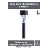 Kablosuz Su Geçirmez Dayanıklı Şık Solar Güneş Enerjili Bahçe Lambası Plastik Saplama 30cm 5 Adet