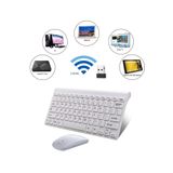 Kablosuz Taşınabilir Klavye ve Mouse Set 2.4ghz Android Telefon - Tablet - Pc/-Tv Box Uyumlu Beyaz