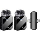 Kablosuz Yaka Mikrofonu Çiftli Mikrofon iPhone 15 16 17 ile Uyumlu Type-C/lightning Portlu Telefon - Renkli