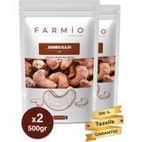 Kabuklu (Zarlı) Jumbo Kaju - 1kg – Yağsız Kavrulmuş - Fırınlanmış - 2X500GR - 1 kg