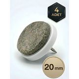 KACAR 20 mm Sandalye Ayağı Keçeli Mobilya Pabucu - Parke Zemin Koruyucu Sessiz Masa Ayağı - Beyaz - 4 Adet