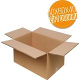 KACAR 3 Adet 40 x 60 x 40 50 kg Kapasiteli Çift Oluklu Kalın Karton Koli Çeyiz Kolisi Taşınma Kolisi