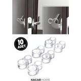 Kacar Home 10 Adet Silikon Kapı Stoperi Tamponu Şeffaf Kapı Kolu Stopu Durdurucu Tutucu Sessiz Stop