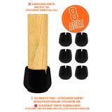 Kacar Home 8 Adet Siyah Silikon Masa Sandalye Pabuç – 1,7 cm – 2,1 cm Arası Uyumlu Kaydırmaz Zemin Koruyucu