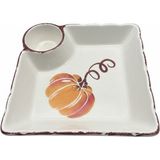 Kachkırhome Seramik El Işçiliği Sosluklu Tabak Kahvaltılık Mezelik Hediyelik 14*14 cm - 14*14 cm