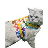 Kaçış Önleyici Kedi Gezdirme Tasması Ve Küçük Irk Köpek Gezdirme Tasması (Sarı Kalpli, XS)