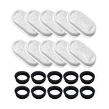 Kactoily 10 Paket Kedi Su Çeşmesi Filtresi, 10 oz/3,2 L ve 74 oz/2L Paslanmaz Çelik, Kedi Çeşmesi Filtresi Değiştirme (10 Filtre ve 10 Sünger)