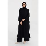 Kadeem Mercan Tunik Pantolon Takım Viskon Yıldız Kumaş Siyah- 422607