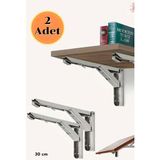 Kademeli Katlanabilir Masa Konsolu Duvara Monte Metal Raf Ayağı, Masası ve Sehpa Montaj Aparatı