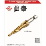 Kademeli Matkap Ucu 4-12 mm Arası - Altıgen Saplı - Seçenek
