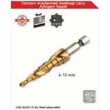 Kademeli Matkap Ucu 4-12 mm Arası - Altıgen Saplı - Tek Ebat
