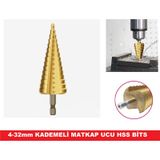 Kademeli Matkap Ucu 4-32mm Bits Saplı Hss -Kozalak Uç