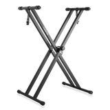 Kadence Klavye Standı - Ağır Hizmet Tipi Piyano Standı (NK13-3kg Çift Destekli) - Kilitleme Kayışları ile Piyano Klavye Standı - Klavye Çift X Stand - Çocuklar ve Yetişkinler için Klavye Müzik Standı (Siyah)