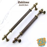 Kader Eskitme Antik Sarı Metal Kulp 128 Mm - 12.8 Cm Mobilya Mutfak Dolabı Dolap Kulpları Kulbu