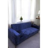 Kadife 3 Kişilik Koltuk Örtüsü Leke Tutmaz Esnek Solma Yapmaz Parlak Kadife Koltuk Kılıfı - 180 x 230 cm - Lacivert