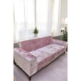Kadife 3 Kişilik Koltuk Örtüsü Leke Tutmaz Esnek Solma Yapmaz Parlak Kadife Koltuk Kılıfı - 180 x 230 cm - Pudra