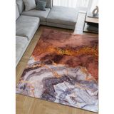 Kadife Dokulu, Lastikli, Sünger Apreli, Kaymaz, Yıkanabilir Modern Desenlerde Halı Örtüsü - 6 M2 - 200 x 300 cm