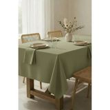 Kadife Dokulu Premium Düz Polyester Dertsiz Masa Örtüsü - Yeşil - 140 x 140 cm