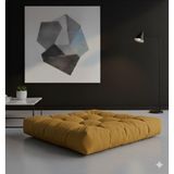 Kadife Döşemelik Kumaştan Yer Pufu | Sandalye Minderi | Yer Minderi 60x60 cm (Hardal)