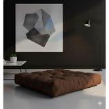 Kadife Döşemelik Kumaştan Yer Pufu | Sandalye Minderi | Yer Minderi 60x60 cm (Kahverengi)