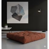 Kadife Döşemelik Kumaştan Yer Pufu | Sandalye Minderi | Yer Minderi 60x60 cm (Kiremit)