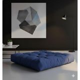 Kadife Döşemelik Kumaştan Yer Pufu | Sandalye Minderi | Yer Minderi 60x60 cm (Mavi)