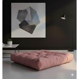 Kadife Döşemelik Kumaştan Yer Pufu | Sandalye Minderi | Yer Minderi 60x60 cm (Pembe Pudra)