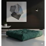 Kadife Döşemelik Kumaştan Yer Pufu | Sandalye Minderi | Yer Minderi 60x60 cm (Zümrüt Yeşil)