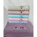 Kadife Dual Bordür 3D Nakışlı Rennkli %100 Pamuk 6 Adet 30X50 cm Mutfak Havlusu - 30 x 50 cm - Antrasit - Gri - Kiremit - Mavi
