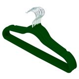 Kadife Elbise Askıları (10'lu Paket) Hunter Green, Home Basics tarafından | Üstler, Ceketler, Elbiseler ve Pantolonlar için Keçe Askılar | Çentikli Konturlu Askılar | Ultra İnce Yer Tasarruflu Elbise