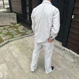 Kadife Erkek Salaş Stil Gri Fitilli Cepli Buggy Oversize Rahat Kalıp Pantolon