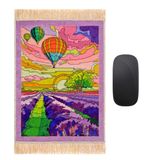 Kadife Halı Mouse Pad | Bohem Tarzı Tasarım Dokuma Halı Mousepad Ofis Dekoru için Fare Altlığı | Masa Fare Altlığı 21,8 cm x 30,0 cm Küçük Fare Koruyucu (Leylak)