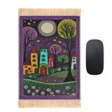 Kadife Halı Mouse Pad | Bohem Tarzı Tasarım Dokuma Halı Mousepad Ofis Dekoru için Fare Altlığı | Masa Fare Altlığı 21,8 cm x 30,0 cm Küçük Fare Koruyucu (Mor III)