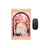 Kadife Halı Mouse Pad | Bohem Tarzı Tasarım Dokuma Halı Mousepad Ofis Dekoru için Fare Altlığı | Masa Fare Altlığı 21,8 cm x 30,0 cm Küçük Fare Koruyucu (Somon)
