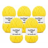 Kadife İp, 5'li Paket 5x100 Gr. 120 Mt., Soft Chenille Bulky%100 Mikro Polyester, Amigurumi, Oyuncak, Bebek Battaniyesi, Yumuşak, Lüks & Canlı Renkler, 1004-Sarı