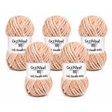 Kadife İp, 5'li Paket 5x100 Gr. 120 Mt., Soft Chenille Bulky%100 Mikro Polyester, Amigurumi, Oyuncak, Bebek Battaniyesi, Yumuşak, Lüks & Canlı Renkler, 1009-Toz Pembe
