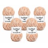 Kadife İp, 5'li Paket 5x100 Gr. 120 Mt., Soft Chenille Bulky%100 Mikro Polyester, Amigurumi, Oyuncak, Bebek Battaniyesi, Yumuşak, Lüks & Canlı Renkler, 1009-Toz Pembe