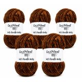 Kadife İp, 5'li Paket 5x100 Gr. 120 Mt., Soft Chenille Bulky%100 Mikro Polyester, Amigurumi, Oyuncak, Bebek Battaniyesi, Yumuşak, Lüks & Canlı Renkler, 1039-Kahverengi