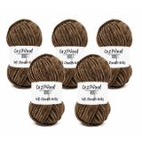 Kadife İp, 5'li Paket 5x100 Gr. 120 Mt., Soft Chenille Bulky%100 Mikro Polyester, Amigurumi, Oyuncak, Bebek Battaniyesi, Yumuşak, Lüks & Canlı Renkler, 1045-Çikolata