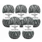Kadife İp, 5'li Paket 5x100 Gr. 120 Mt., Soft Chenille Bulky%100 Mikro Polyester, Amigurumi, Oyuncak, Bebek Battaniyesi, Yumuşak, Lüks & Canlı Renkler, 1049-Koyu Gri