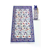 Kadife İpek Dokulu Keseli Lale Desenli Seccade - 62x110 cm, Pratik ve Taşınabilir - IPK02