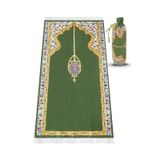 Kadife İpek Dokulu Keseli Mihrap Desenli Seccade - 62x110 cm, Pratik ve Taşınabilir - IPK05