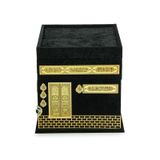 Kadife Kaplı Çift Hazneli Büyük Boy Kabe Konseptli Maket Kutu - Siyah