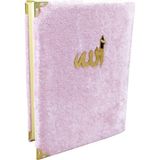 Kadife Kaplı Toz Pembe Renkli Yasin Kitabı
